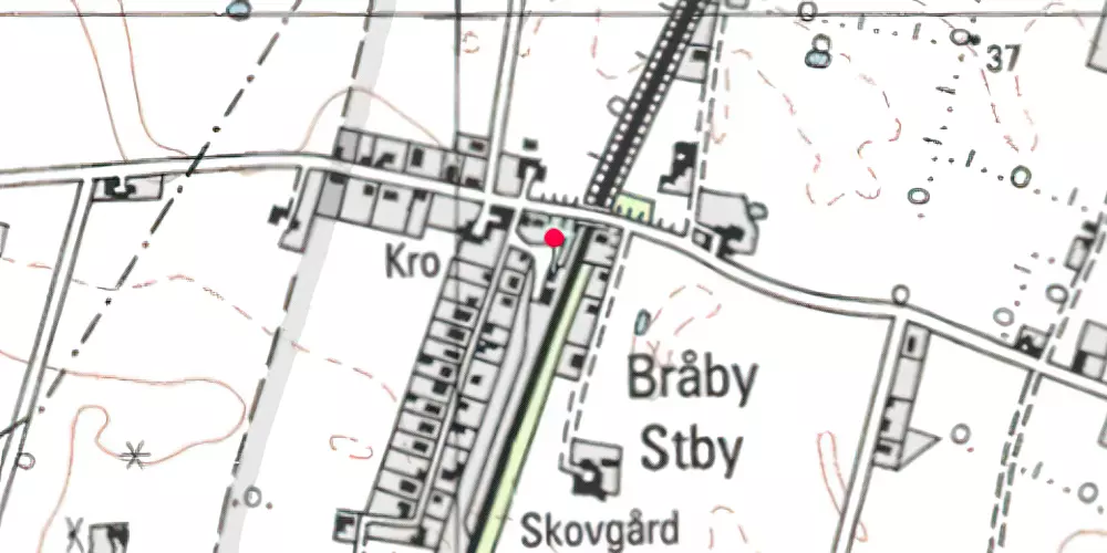 Historisk kort over Bråby Station [1924-1960]