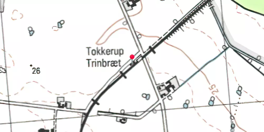Historisk kort over Tokkerup Station [1879-1966]