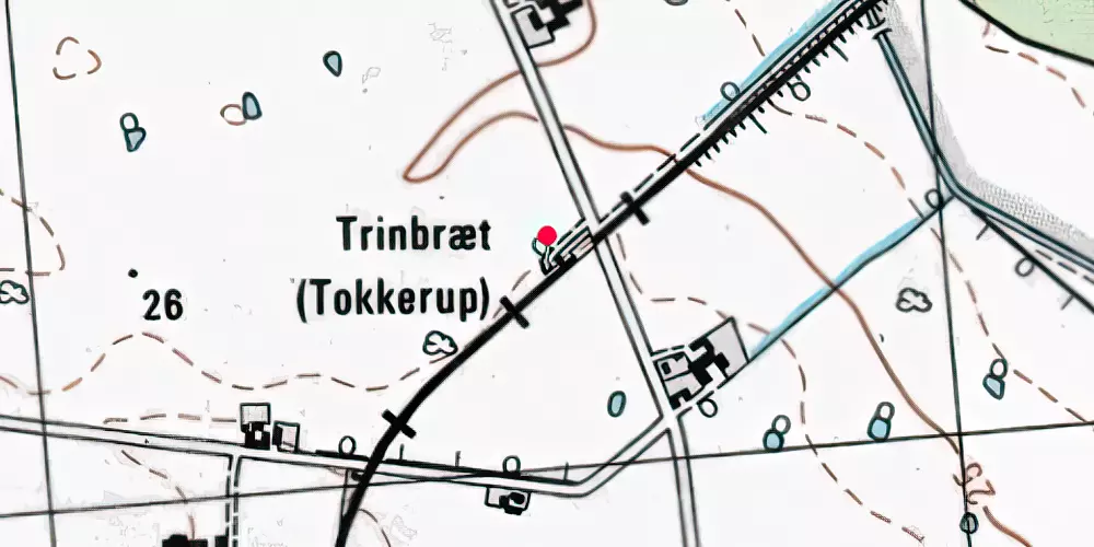 Historisk kort over Tokkerup Trinbræt [1966-1983]