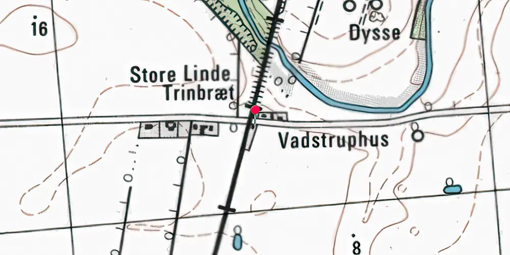 Historisk kort over Store Linde Billetsalgssted [1883-1926]