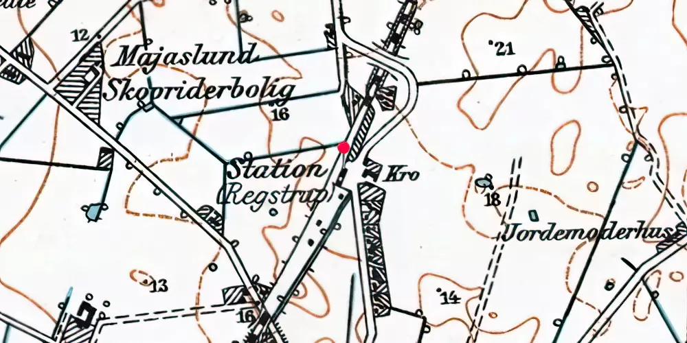 Historisk kort over Regstrup Station [1874-1969]