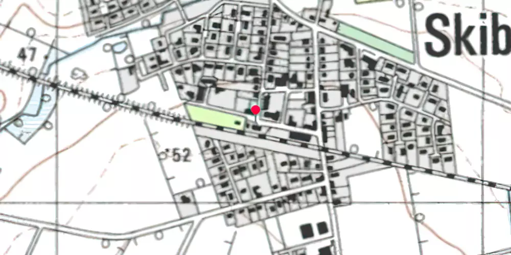 Historisk kort over Skibbild Station [1904-1969]