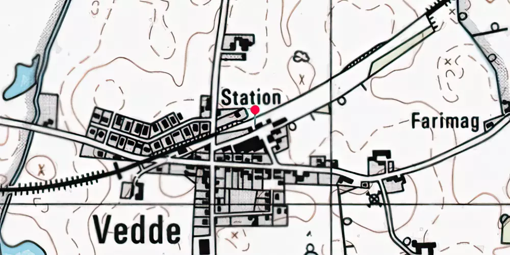 Historisk kort over Vedde Station [1903-1982]