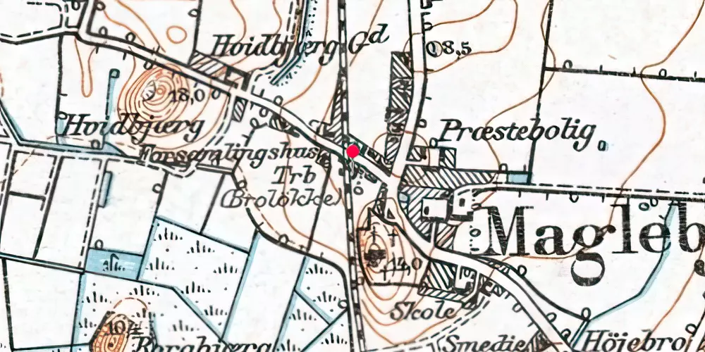 Historisk kort over Broløkke Billetsalgssted med Sidespor [1928-1952]