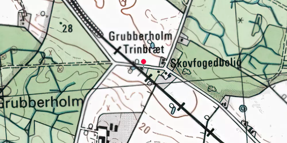Historisk kort over Grubberholm Billetsalgssted med Sidespor [1898-1926]