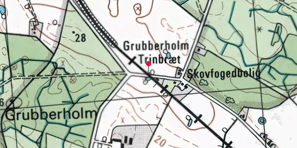 Historisk kort over Grubberholm Trinbræt med Sidespor [1926-1932]