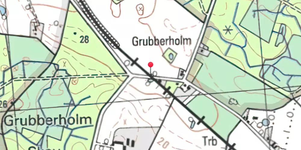 Historisk kort over Grubberholm Trinbræt [1932-1983]