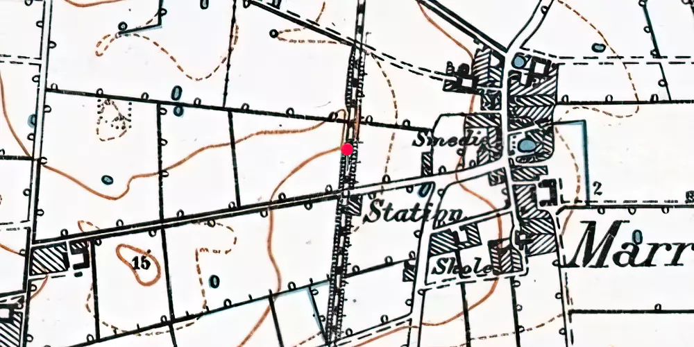 Historisk kort over Marrebæk Station [1887-1969]