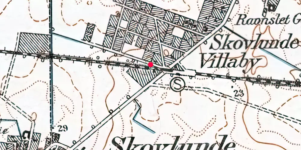 Historisk kort over Skovlunde Billetsalgssted [1940-1949]