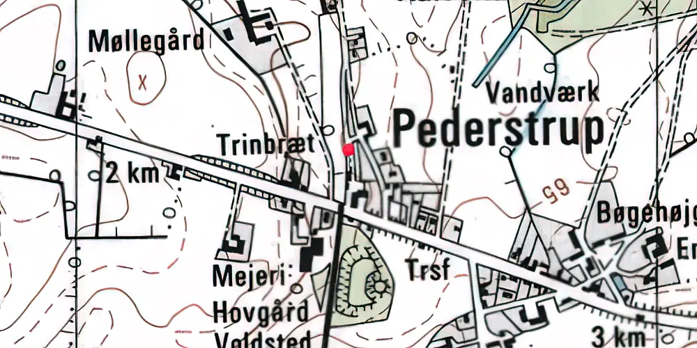 Historisk kort over Pederstrup Trinbræt