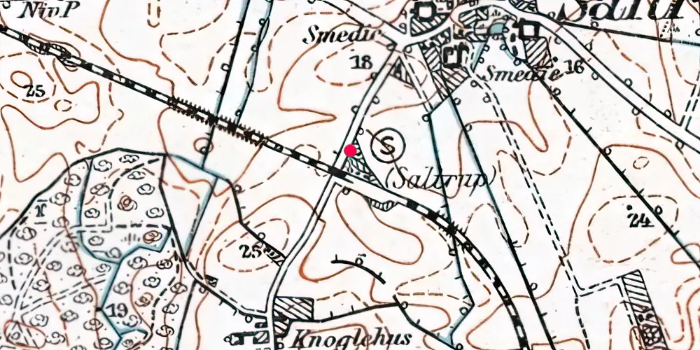 Historisk kort over Saltrup Station [1880-1988]