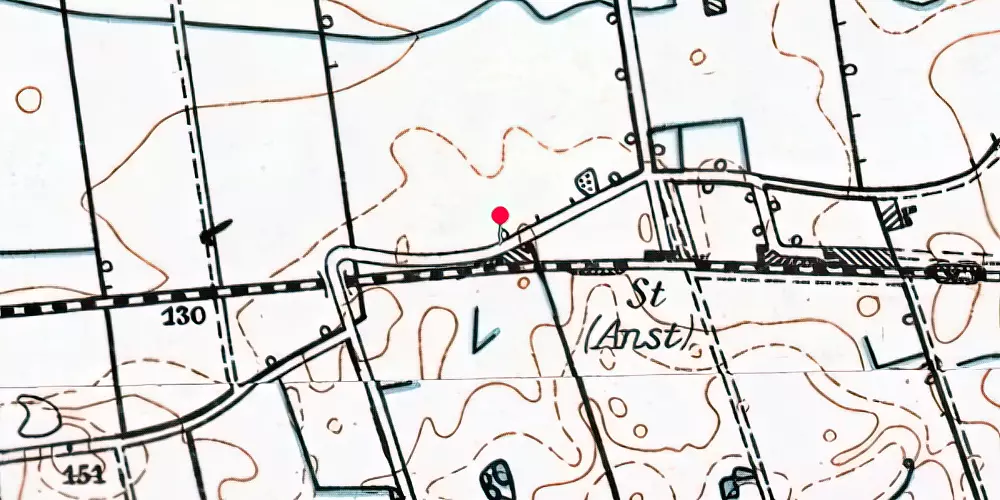 Historisk kort over Andst Billetsalgssted [1874-1908]