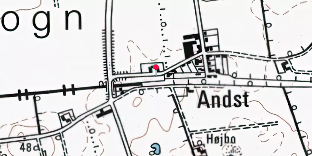 Historisk kort over Andst Billetsalgssted [1874-1908]