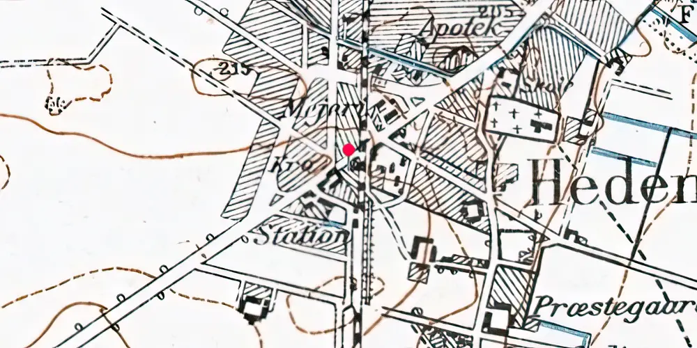 Historisk kort over Hedensted Billetsalgssted [1875-1889]