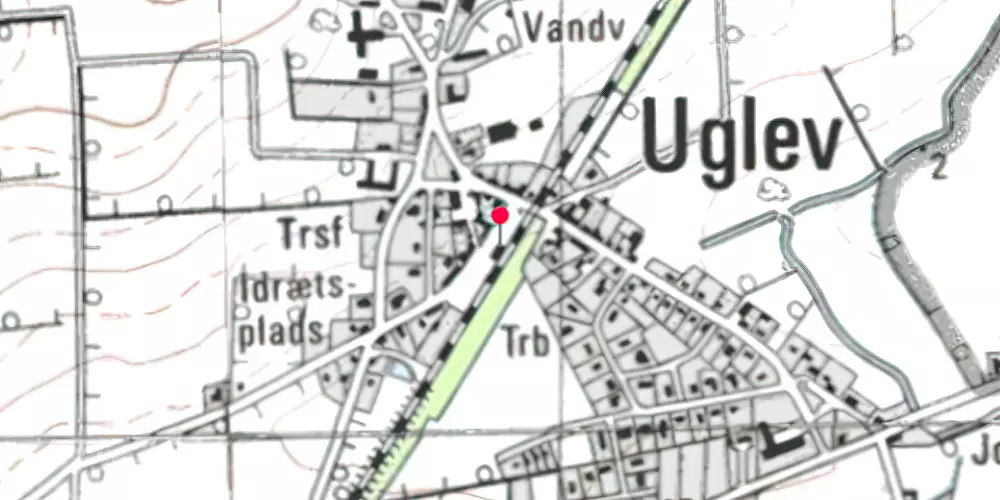Historisk kort over Uglev Station [1900-1965]