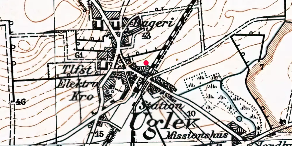 Historisk kort over Uglev Holdeplads [1882-1900]