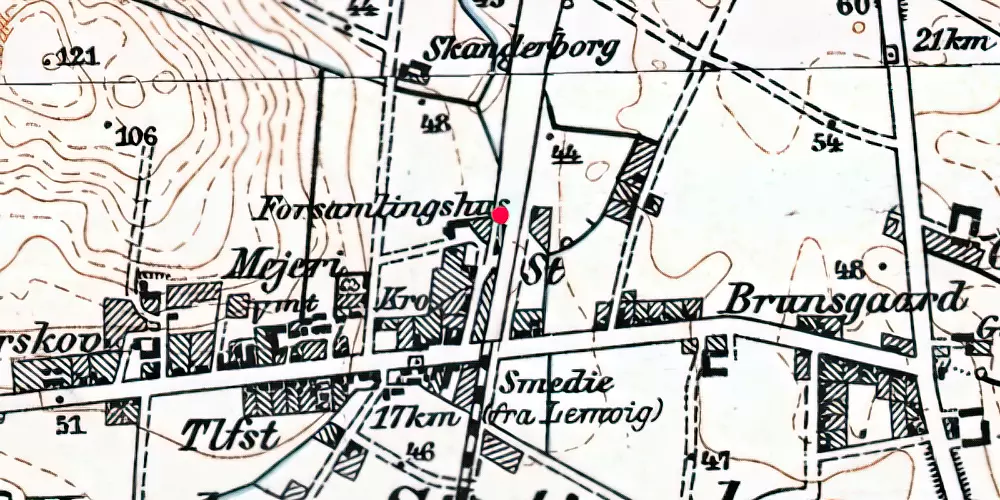 Historisk kort over Humlum Station [1882-1967]