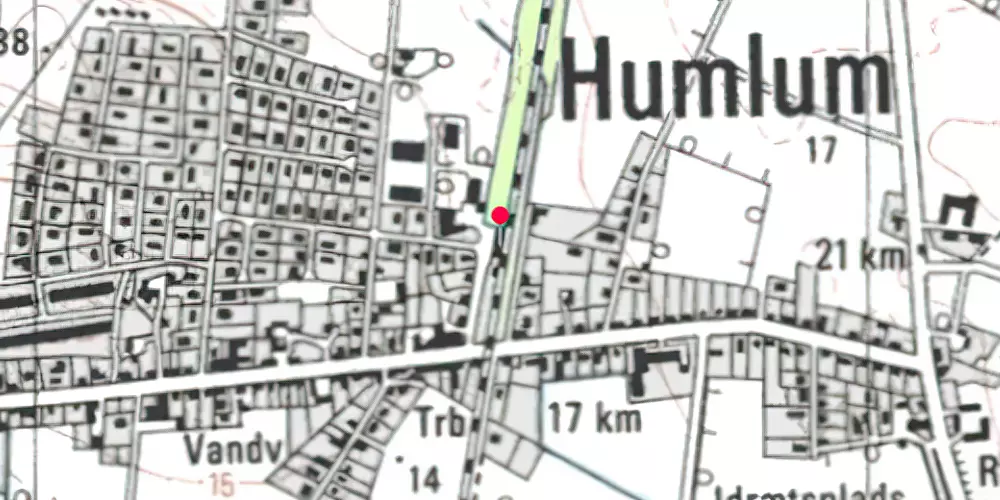 Historisk kort over Humlum Station [1882-1967]
