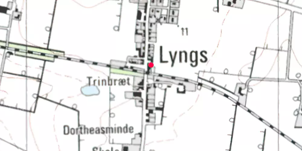 Historisk kort over Lyngs Holdeplads [1882-1900]