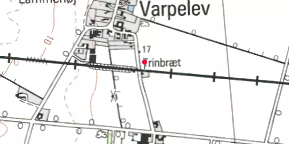 Historisk kort over Varpelev Trinbræt [1926-1983]
