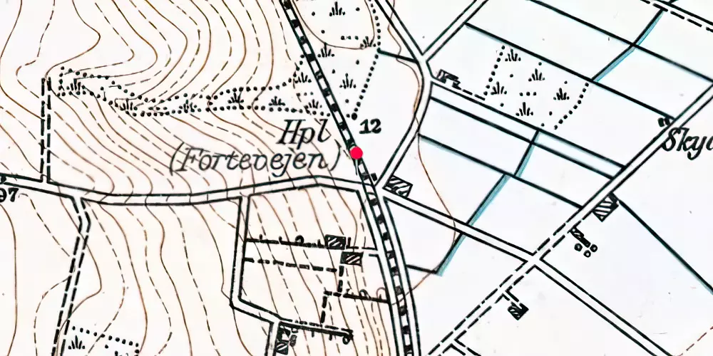 Historisk kort over Fortevej Trinbræt [1925-1938]