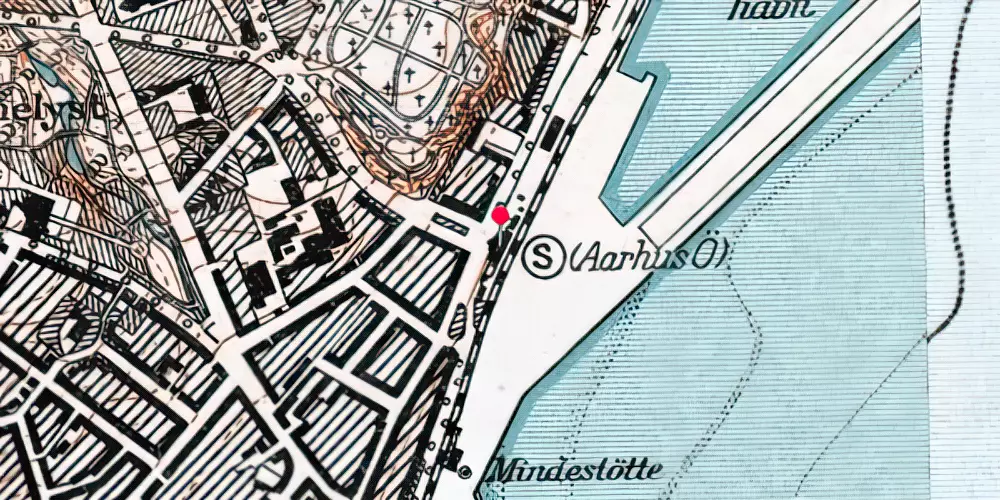 Historisk kort over Aarhus Ø Station [1877-1983]