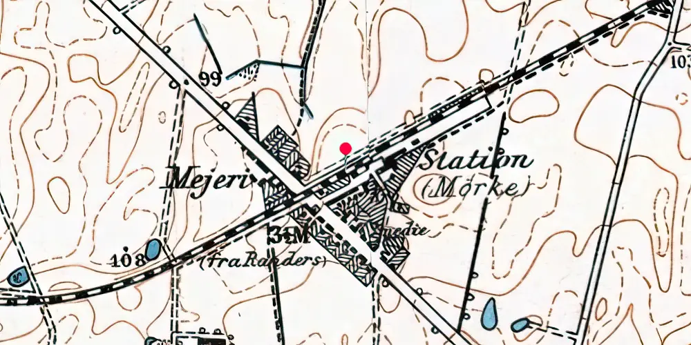 Historisk kort over Mørke Station [1877-1978]
