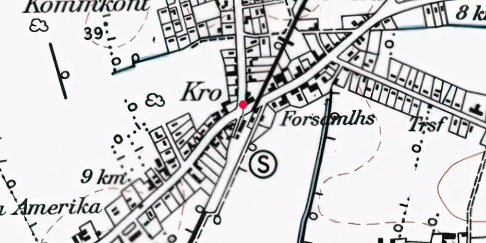 Historisk kort over Hjordkær Holdeplads [1866-1914]
