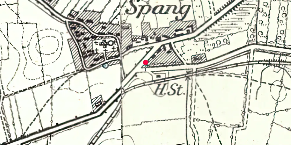 Historisk kort over Spang Billetsalgssted [1914-1933]