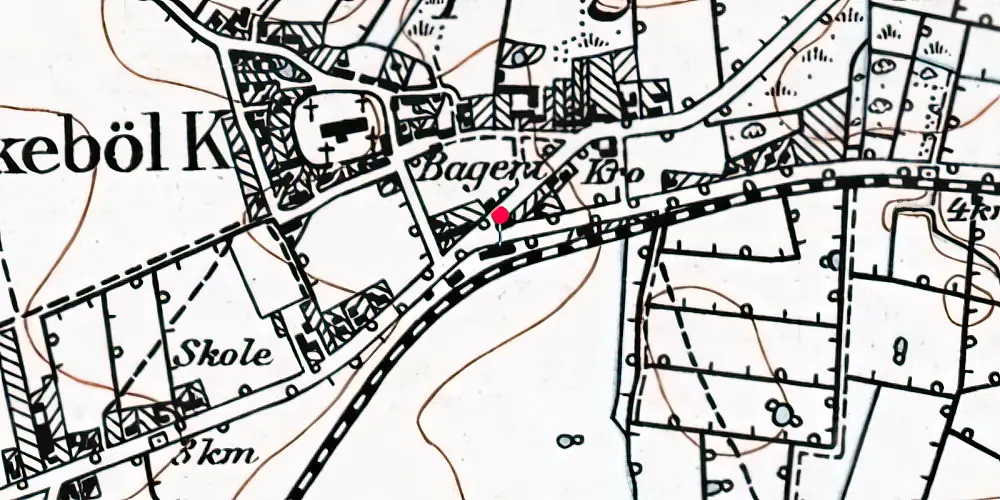 Historisk kort over Spang Billetsalgssted [1914-1933]
