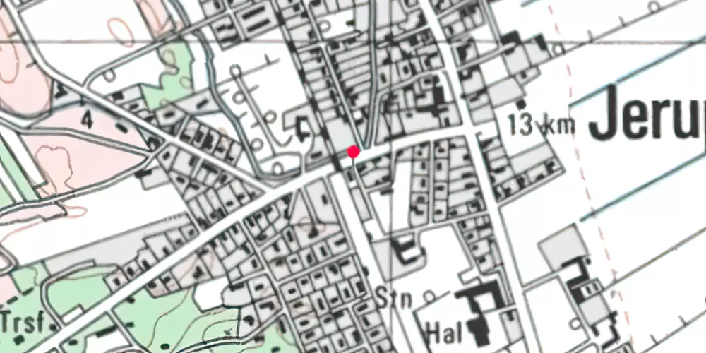 Historisk kort over Jerup Station [1890-1967]
