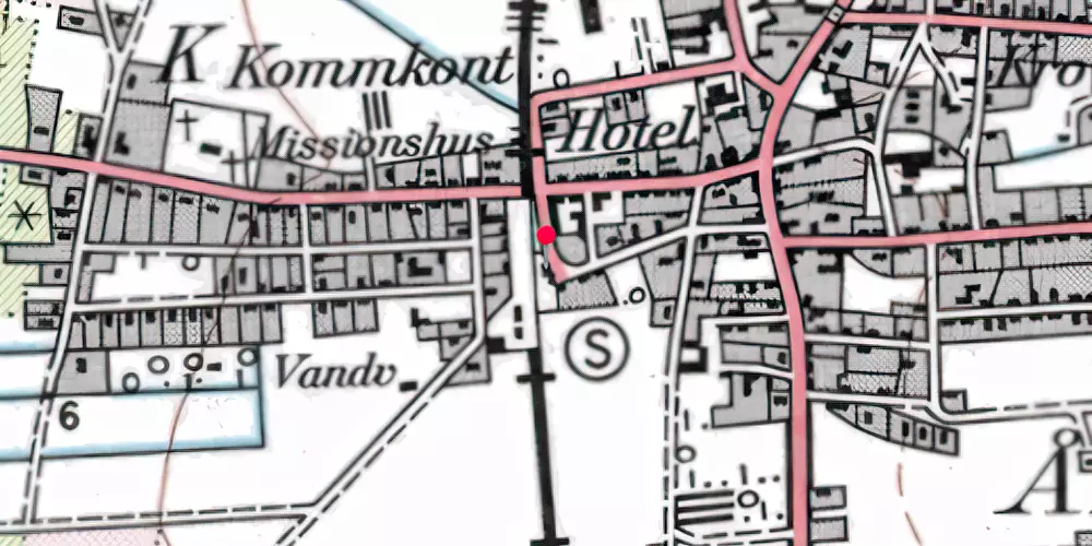 Historisk kort over Ålbæk Station [1934-1967]