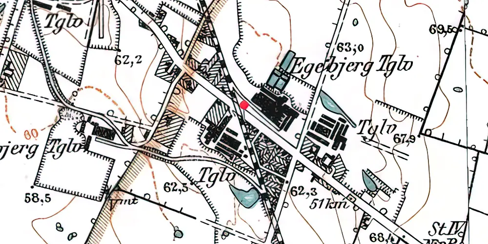 Historisk kort over Stenstrup Syd Trinbræt med Sidespor