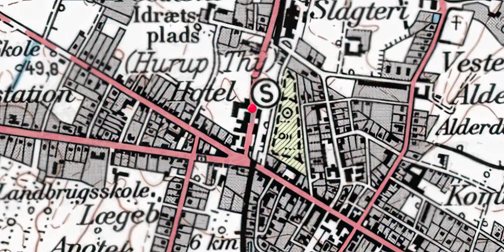 Historisk kort over Hurup Thy Station [1882-1967]