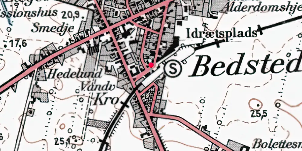 Historisk kort over Bedsted Thy Station [1882-1967]