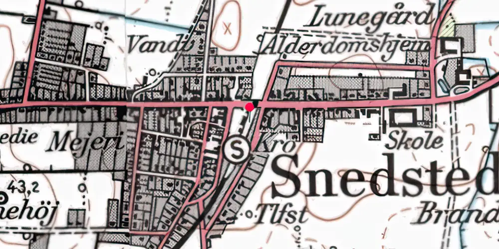 Historisk kort over Snedsted Station [1882-1967]