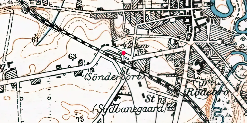Historisk kort over Sønderport Billetsalgssted [1904-1968]