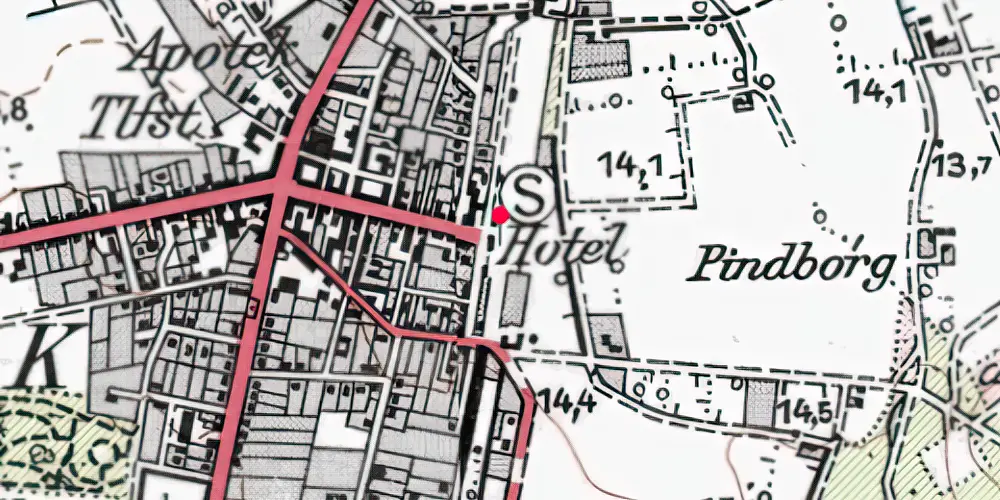 Historisk kort over Ulfborg Station [1875-1970]