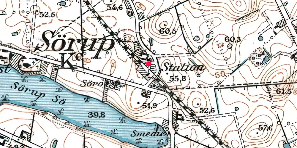 Historisk kort over Sørup Station