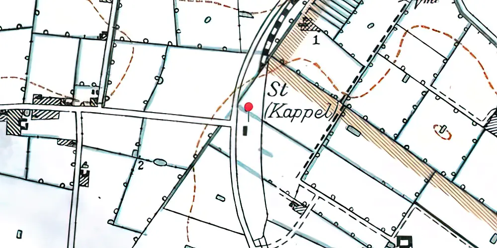 Historisk kort over Kappel Station 