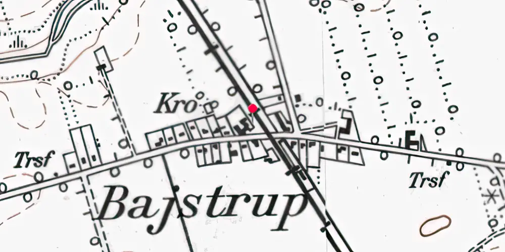 Historisk kort over Bajstrup Holdeplads [1905-1920]