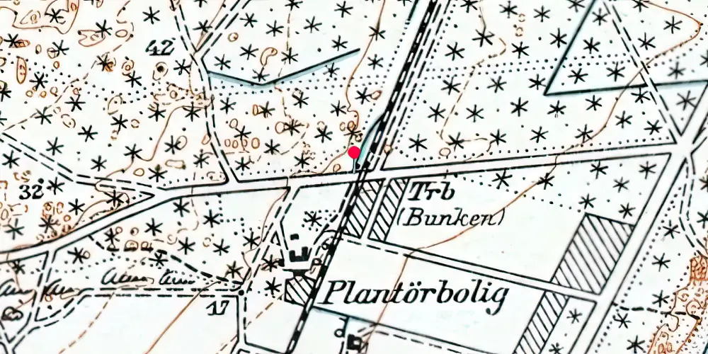 Historisk kort over Bunken Trinbræt [1890-1900]