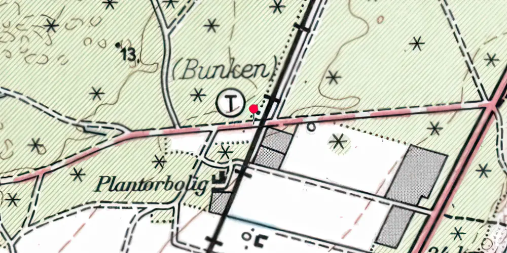 Historisk kort over Bunken Trinbræt [1890-1900]