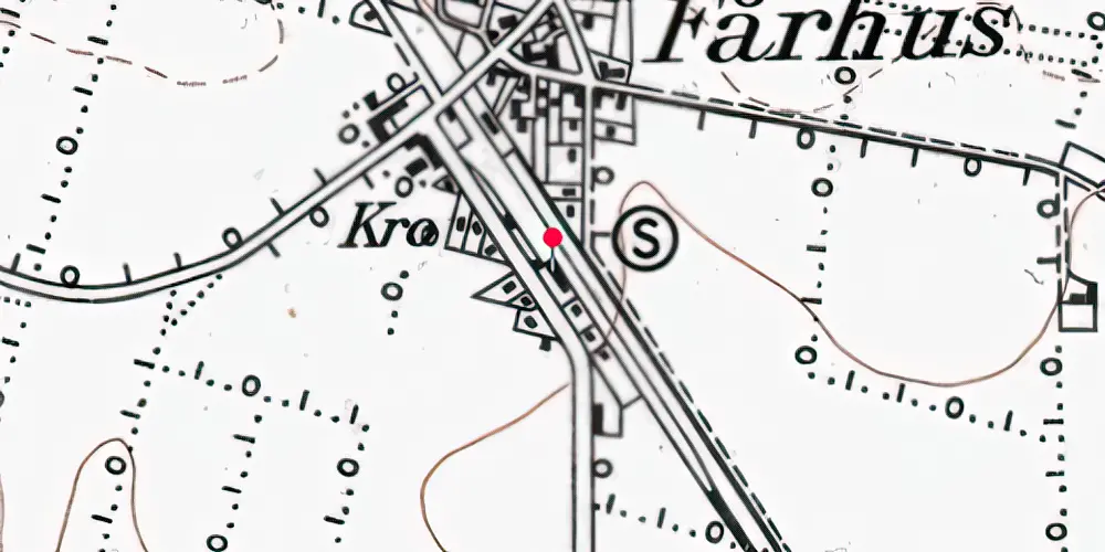 Historisk kort over Fårhus Station [1866-1969]