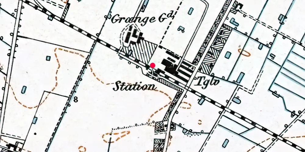 Historisk kort over Grænge Station [1874-1921]