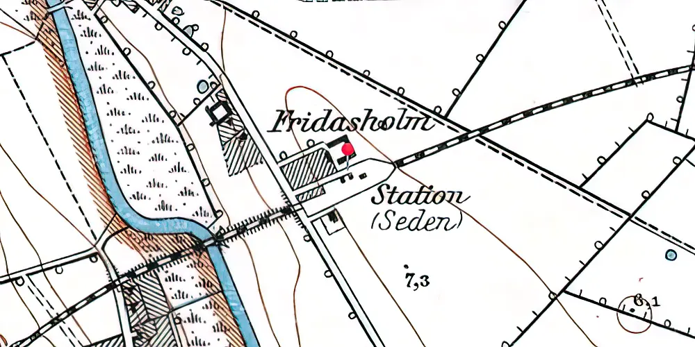 Historisk kort over Seden Station
