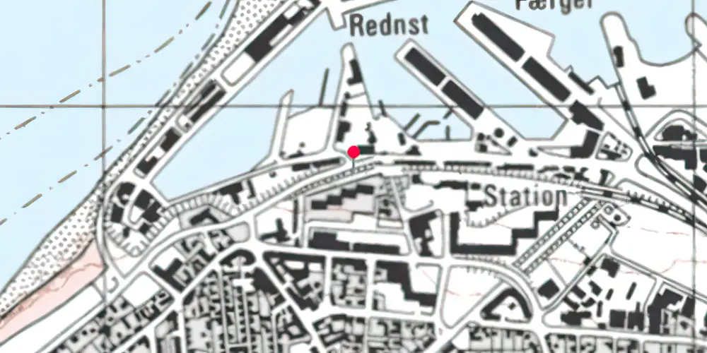Historisk kort over Hirtshals Havn Station [1928-1939]