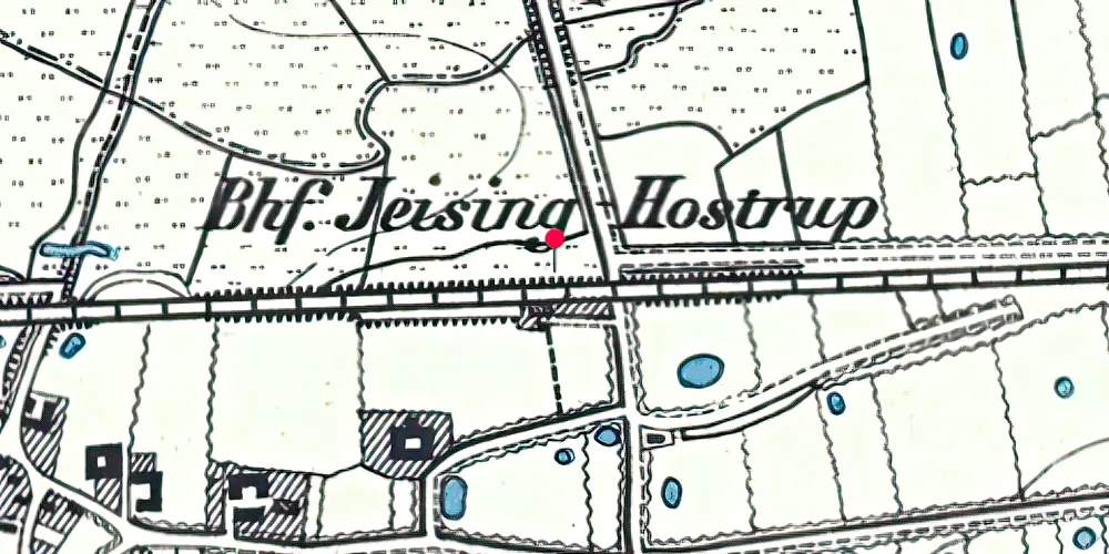 Historisk kort over Jejsing Holdeplads med sidespor [1867-1922]