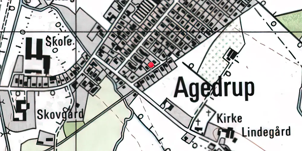 Historisk kort over Agedrup Station 