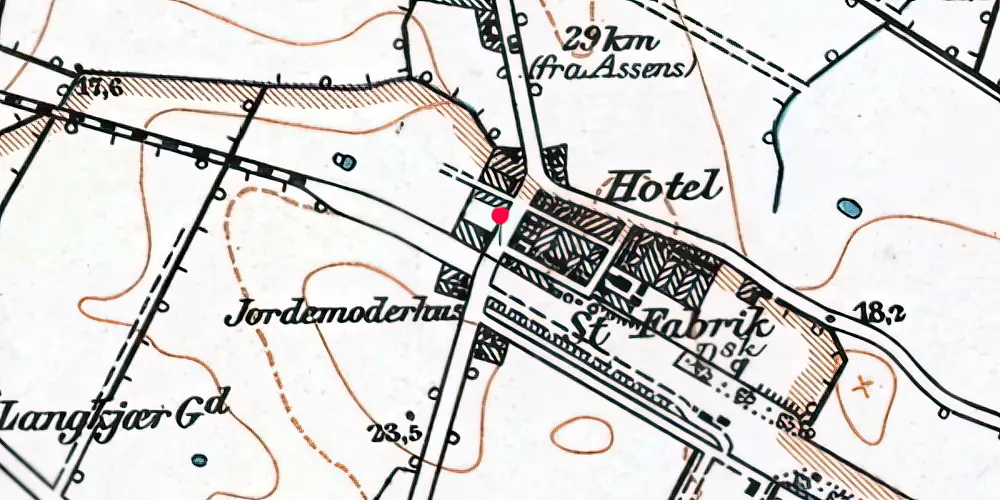 Historisk kort over Kauslunde Billetsalgssted [1877-1899]
